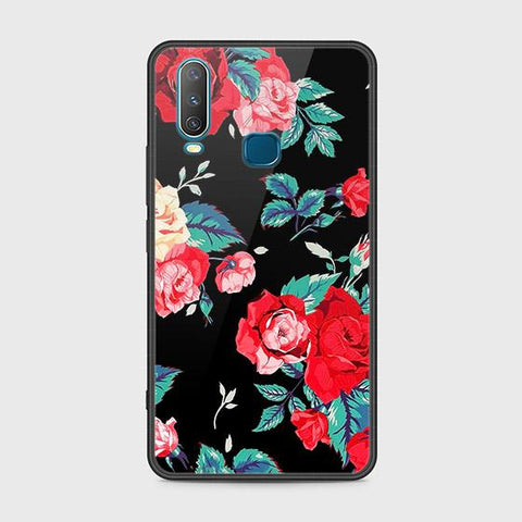 Vivo Y17 Cover - Floral Series - HQ Ultra Shine Premium Infinity Glass Soft Silicon Borders Case