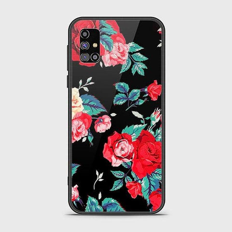 Samsung Galaxy M02s Cover - Floral Series - HQ Ultra Shine Premium Infinity Glass Soft Silicon Borders Case