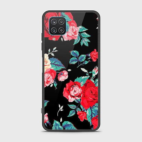 Samsung Galaxy A12 Cover - Floral Series - HQ Ultra Shine Premium Infinity Glass Soft Silicon Borders Case