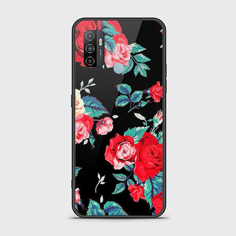 Oppo A53 Cover - Floral Series - HQ Ultra Shine Premium Infinity Glass Soft Silicon Borders Case