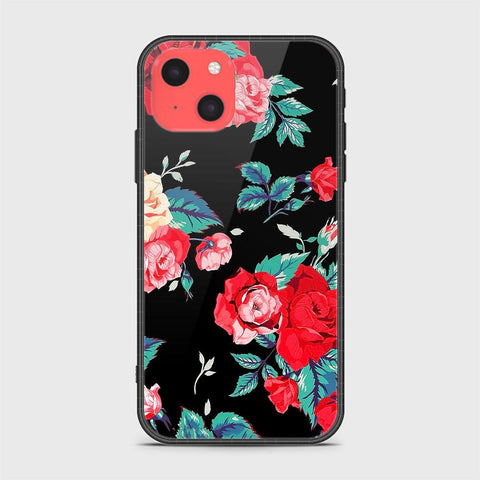 iPhone 13 Mini Cover- Floral Series - HQ Ultra Shine Premium Infinity Glass Soft Silicon Borders Case