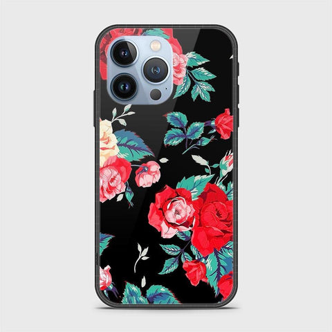 iPhone 13 Pro Max Cover- Floral Series - HQ Ultra Shine Premium Infinity Glass Soft Silicon Borders Case