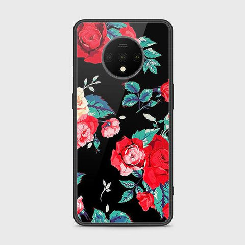 OnePlus 7T Cover - Floral Series - HQ Ultra Shine Premium Infinity Glass Soft Silicon Borders Case