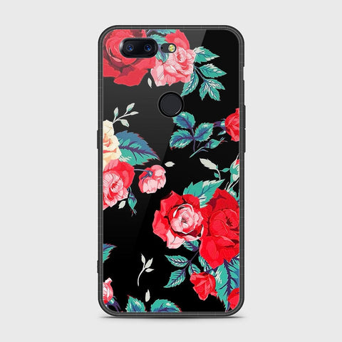 OnePlus 5T Cover- Floral Series - HQ Ultra Shine Premium Infinity Glass Soft Silicon Borders Case