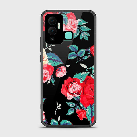 Infinix Hot 12i Cover- Floral Series - HQ Ultra Shine Premium Infinity Glass Soft Silicon Borders Case