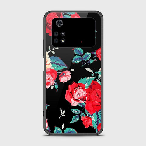 Xiaomi Poco M4 Pro 4G Cover- Floral Series - HQ Ultra Shine Premium Infinity Glass Soft Silicon Borders Case