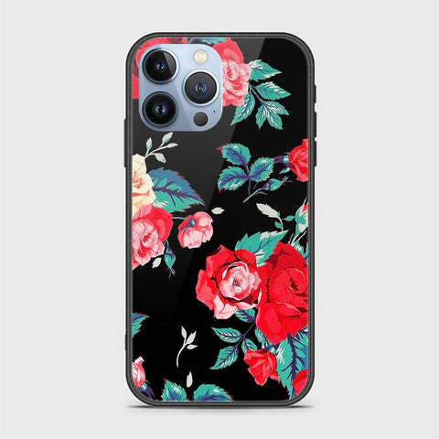 iPhone 14 Pro Cover- Floral Series - HQ Ultra Shine Premium Infinity Glass Soft Silicon Borders Case