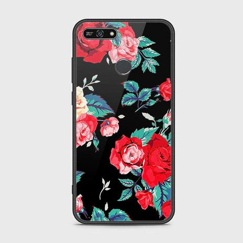 Huawei Y6 Prime 2018 Cover - Floral Series - HQ Ultra Shine Premium Infinity Glass Soft Silicon Borders Case