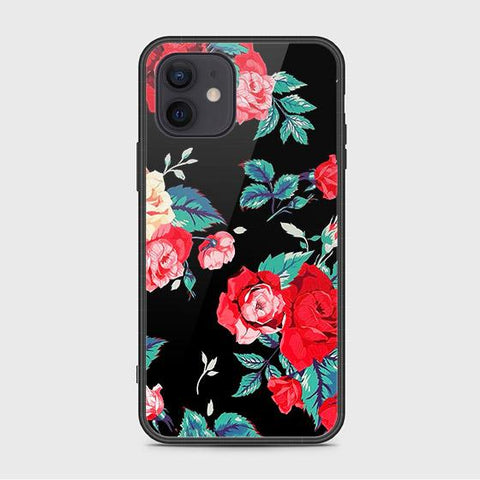 iPhone 12 Cover - Floral Series - HQ Ultra Shine Premium Infinity Glass Soft Silicon Borders Case