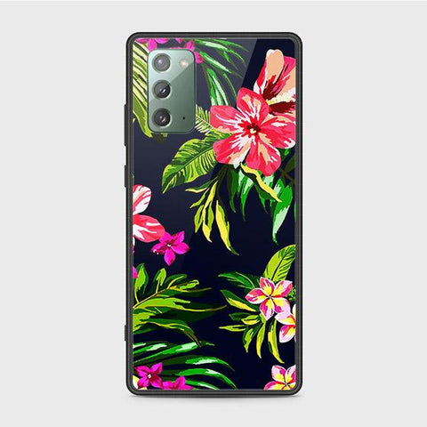 Samsung Galaxy Note 20 Cover - Floral Series - HQ Ultra Shine Premium Infinity Glass Soft Silicon Borders Case