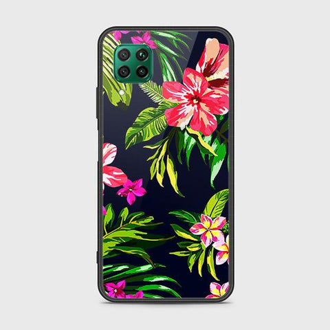 Huawei Nova 7i Cover - Floral Series - HQ Ultra Shine Premium Infinity Glass Soft Silicon Borders Case