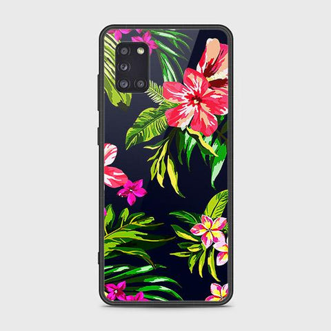 Samsung Galaxy A31 Cover - Floral Series - HQ Ultra Shine Premium Infinity Glass Soft Silicon Borders Case