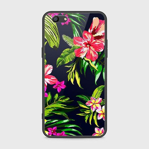 Oppo A77 Cover - Floral Series - HQ Ultra Shine Premium Infinity Glass Soft Silicon Borders Case