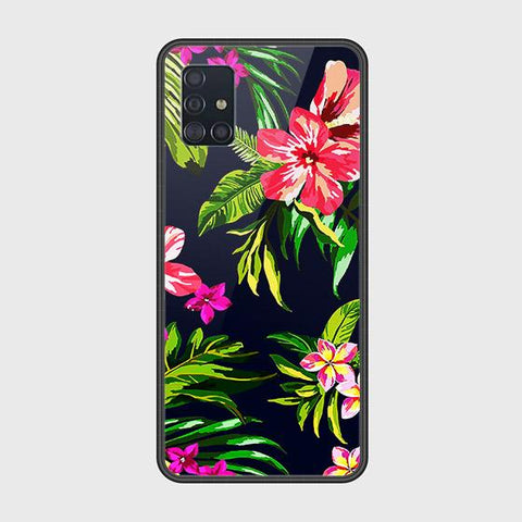 Samsung Galaxy A51 Cover - Floral Series - HQ Ultra Shine Premium Infinity Glass Soft Silicon Borders Case