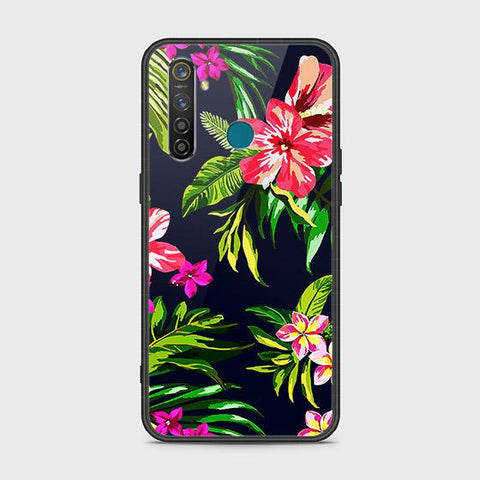 Realme 5 Pro Cover - Floral Series - HQ Ultra Shine Premium Infinity Glass Soft Silicon Borders Case