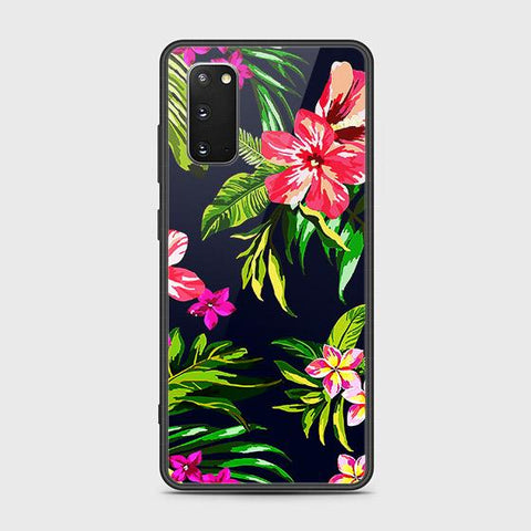 Samsung Galaxy S20 Plus Cover - Floral Series - HQ Ultra Shine Premium Infinity Glass Soft Silicon Borders Case