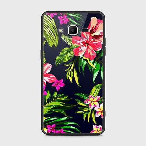 Samsung Galaxy J2 Prime Cover - Floral Series - HQ Ultra Shine Premium Infinity Glass Soft Silicon Borders Case