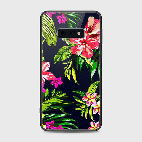 Samsung Galaxy S10e Cover - Floral Series - HQ Ultra Shine Premium Infinity Glass Soft Silicon Borders Case