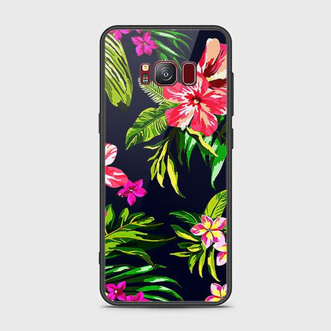 Samsung Galaxy S8 Plus Cover - Floral Series - HQ Ultra Shine Premium Infinity Glass Soft Silicon Borders Case