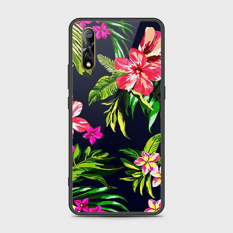 Vivo S1 Cover - Floral Series - HQ Ultra Shine Premium Infinity Glass Soft Silicon Borders Case