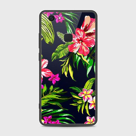 Vivo V7 Plus Cover - Floral Series - HQ Ultra Shine Premium Infinity Glass Soft Silicon Borders Case