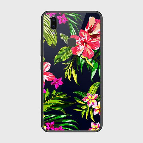 Vivo Y85 Cover - Floral Series - HQ Ultra Shine Premium Infinity Glass Soft Silicon Borders Case