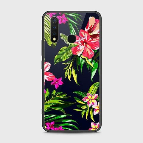 Vivo Y19 Cover - Floral Series - HQ Ultra Shine Premium Infinity Glass Soft Silicon Borders Case