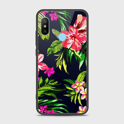 Xiaomi Redmi 6 Pro Cover - Floral Series - HQ Ultra Shine Premium Infinity Glass Soft Silicon Borders Case