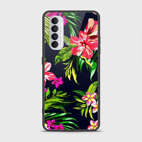 Oppo Reno 4 Pro Cover - Floral Series - HQ Ultra Shine Premium Infinity Glass Soft Silicon Borders Case