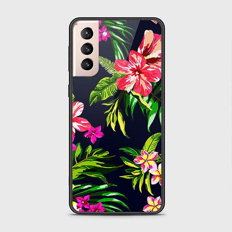 Samsung Galaxy S21 FE 5G Cover - Floral Series - HQ Ultra Shine Premium Infinity Glass Soft Silicon Borders Case