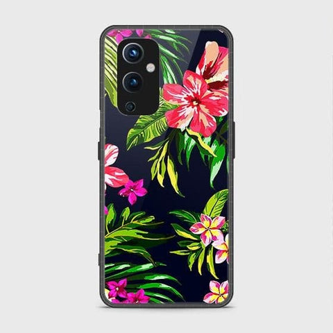 Oneplus 9 Cover - Floral Series - HQ Ultra Shine Premium Infinity Glass Soft Silicon Borders Case