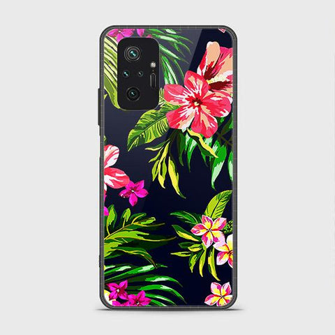 Xiaomi Redmi Note 10 Pro Max Cover - Floral Series - HQ Ultra Shine Premium Infinity Glass Soft Silicon Borders Case