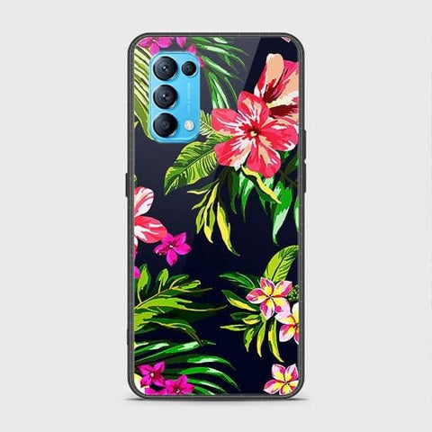 Oppo Find X3 Lite Cover - Floral Series - HQ Ultra Shine Premium Infinity Glass Soft Silicon Borders Case