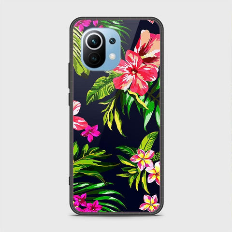 Xiaomi Mi 11 Cover - Floral Series - HQ Ultra Shine Premium Infinity Glass Soft Silicon Borders Case