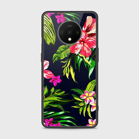 OnePlus 7T Cover - Floral Series - HQ Ultra Shine Premium Infinity Glass Soft Silicon Borders Case