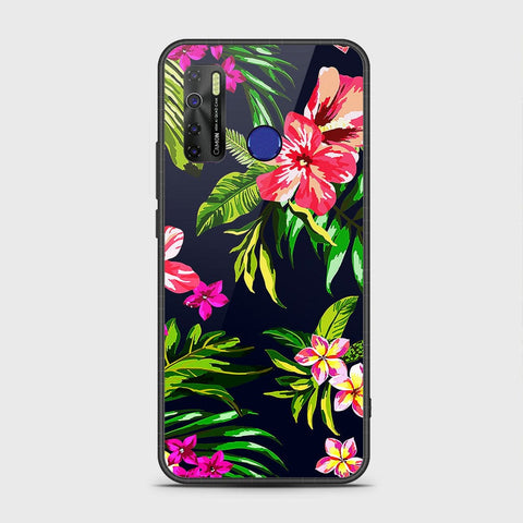 Infinix Hot 9 Cover- Floral Series - HQ Ultra Shine Premium Infinity Glass Soft Silicon Borders Case