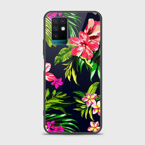 Infinix Note 10 Cover- Floral Series - HQ Ultra Shine Premium Infinity Glass Soft Silicon Borders Case