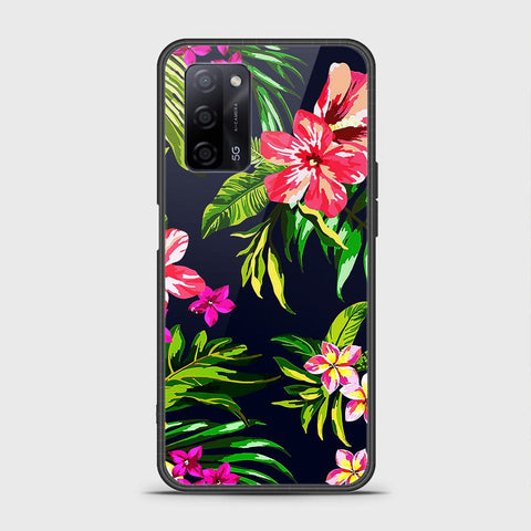 Oppo A55s Cover- Floral Series - HQ Ultra Shine Premium Infinity Glass Soft Silicon Borders Case