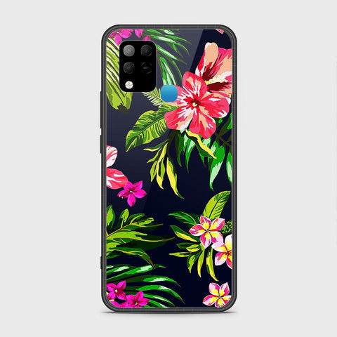 Infinix Hot 10s Cover- Floral Series - HQ Ultra Shine Premium Infinity Glass Soft Silicon Borders Case