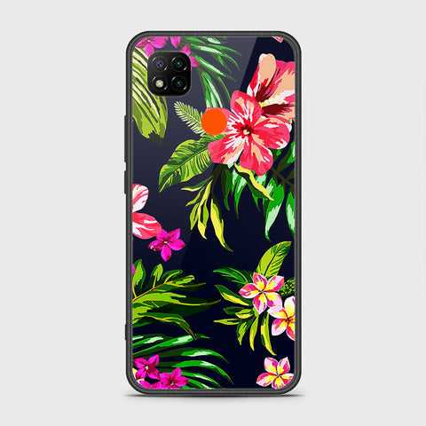 Xiaomi Redmi 9C Cover- Floral Series - HQ Ultra Shine Premium Infinity Glass Soft Silicon Borders Case