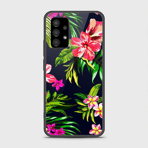 Samsung Galaxy A23 Cover- Floral Series - HQ Ultra Shine Premium Infinity Glass Soft Silicon Borders Case