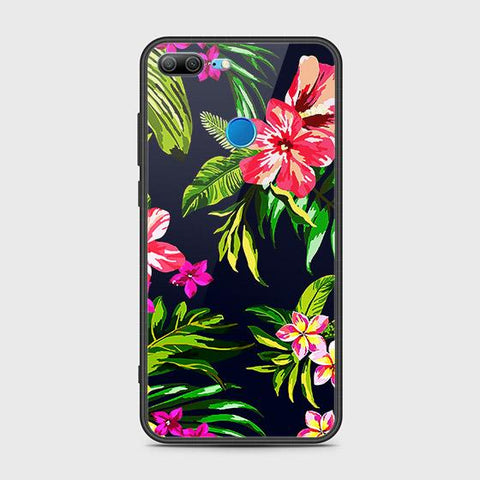 Huawei Honor 9 Lite Cover - Floral Series - HQ Ultra Shine Premium Infinity Glass Soft Silicon Borders Case