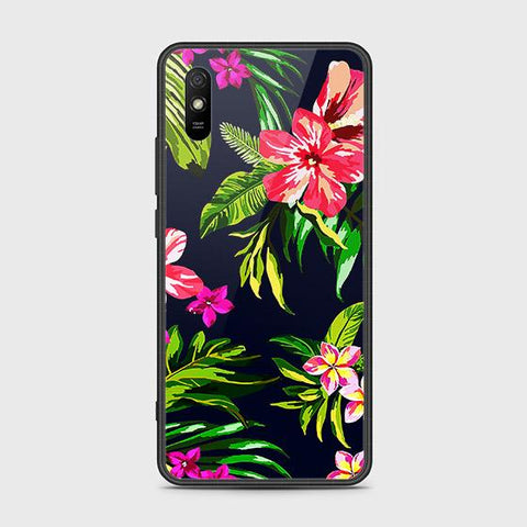 Xiaomi Redmi 9A Cover - Floral Series - HQ Ultra Shine Premium Infinity Glass Soft Silicon Borders Case