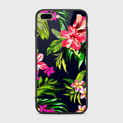 iPhone 7 Plus Cover - Floral Series - HQ Ultra Shine Premium Infinity Glass Soft Silicon Borders Case