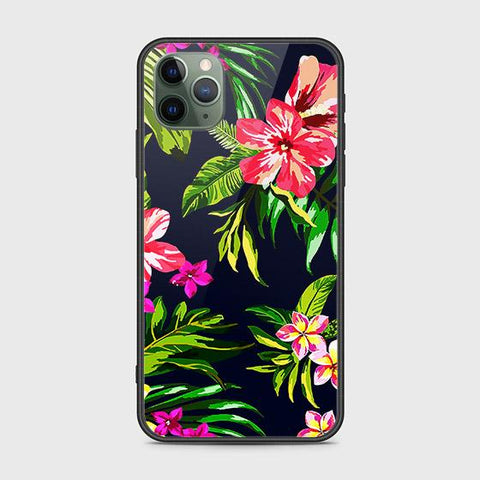 iPhone 11 Pro Cover - Floral Series - HQ Ultra Shine Premium Infinity Glass Soft Silicon Borders Case