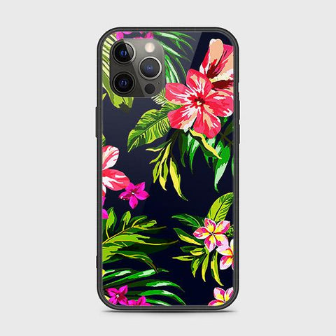 iPhone 12 Pro Max Cover - Floral Series - HQ Ultra Shine Premium Infinity Glass Soft Silicon Borders Case