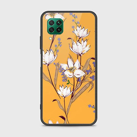 Huawei Nova 7i Cover - Floral Series - HQ Ultra Shine Premium Infinity Glass Soft Silicon Borders Case