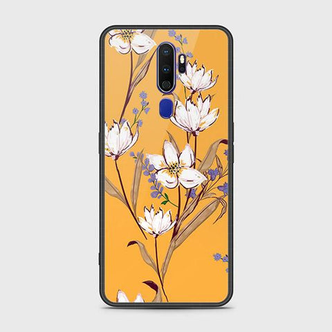 Oppo A5 2020 Cover - Floral Series - HQ Ultra Shine Premium Infinity Glass Soft Silicon Borders Case