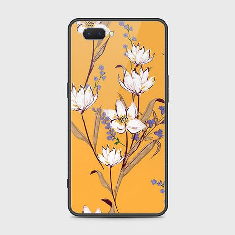 Oppo A3s Cover - Floral Series - HQ Ultra Shine Premium Infinity Glass Soft Silicon Borders Case