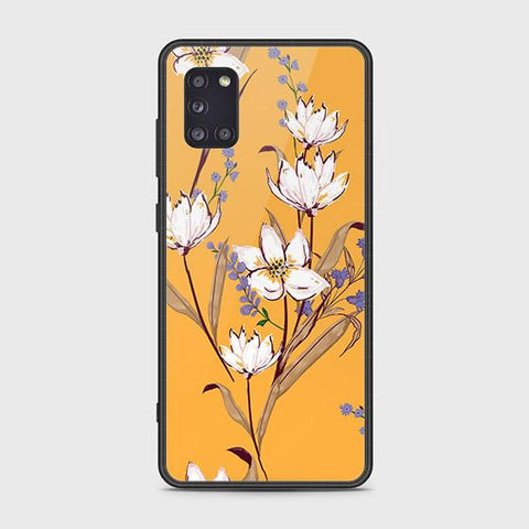 Samsung Galaxy A31 Cover - Floral Series - HQ Ultra Shine Premium Infinity Glass Soft Silicon Borders Case